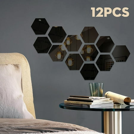 12X 3D GAirror Hexagon Vinyl Removable Wall Sticker Decal Home Decor Art DIY GA 12X 3D GAirror Hexagon Vinyl Removable Wall Sticker Decal Home Decor Art DIY GA
